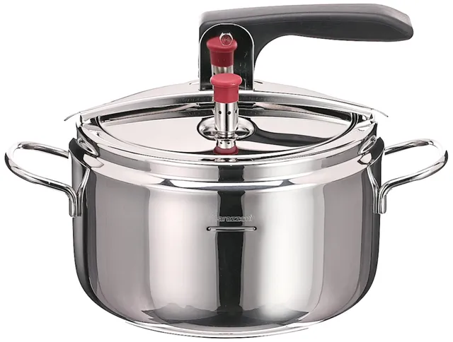 barazzoni-basic-pentola-a-pressione-5-litri-22-cm-in-acciaio-inox-18-10-con-bloc image 1