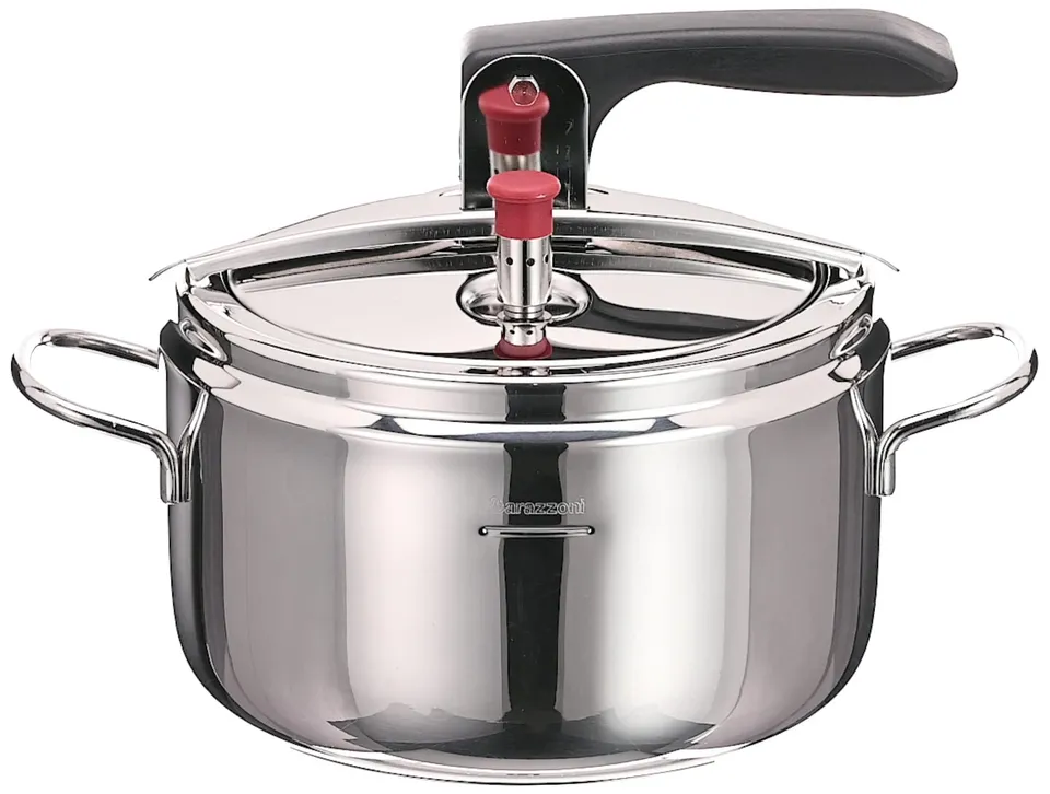 barazzoni-basic-pentola-a-pressione-5-litri-22-cm-in-acciaio-inox-18-10-con-bloc image 1