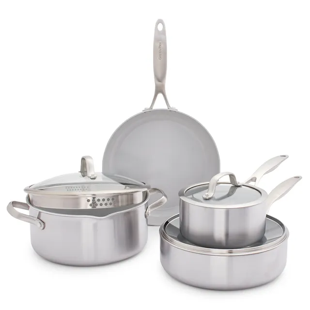 greenpan-venice-pro-set-di-pentole-e-padelle-tri-ply-4-pezzi-in-acciaio-inox-con image 1