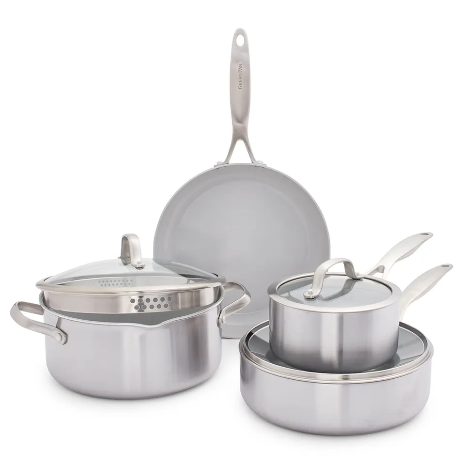 greenpan-venice-pro-set-di-pentole-e-padelle-tri-ply-4-pezzi-in-acciaio-inox-con image 1