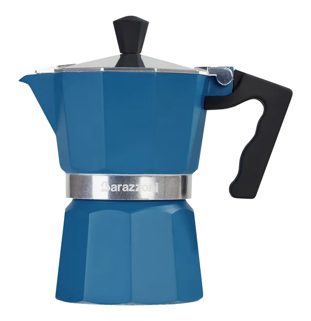 barazzoni-caffettiera-moka-1-tazza-in-alluminio-colore-blu-approvata-dai-maestri image 1
