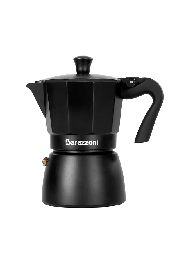barazzoni-la-caffettiera-deluxe-nera-3-tazze-alluminio-certificato-alimentare-gu image 1