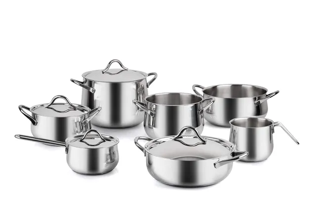 barazzoni-batteria-11-pezzi-bombata-acciaio-inox-18-10-triplo-fondo-induzione-co image 1