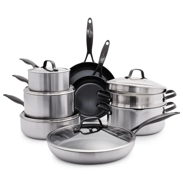 greenpan-venice-pro-noir-tri-ply-set-pentole-e-padelle-in-acciaio-inox-multistra image 1