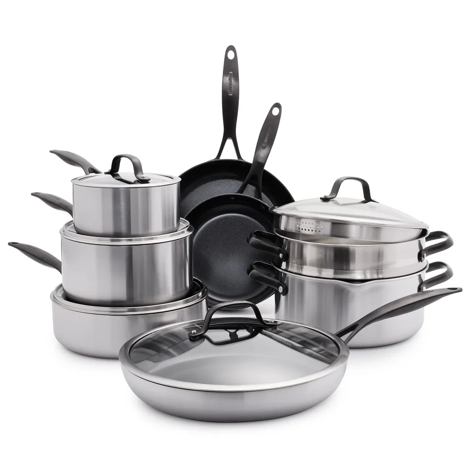 greenpan-venice-pro-noir-tri-ply-set-pentole-e-padelle-in-acciaio-inox-multistra image 1