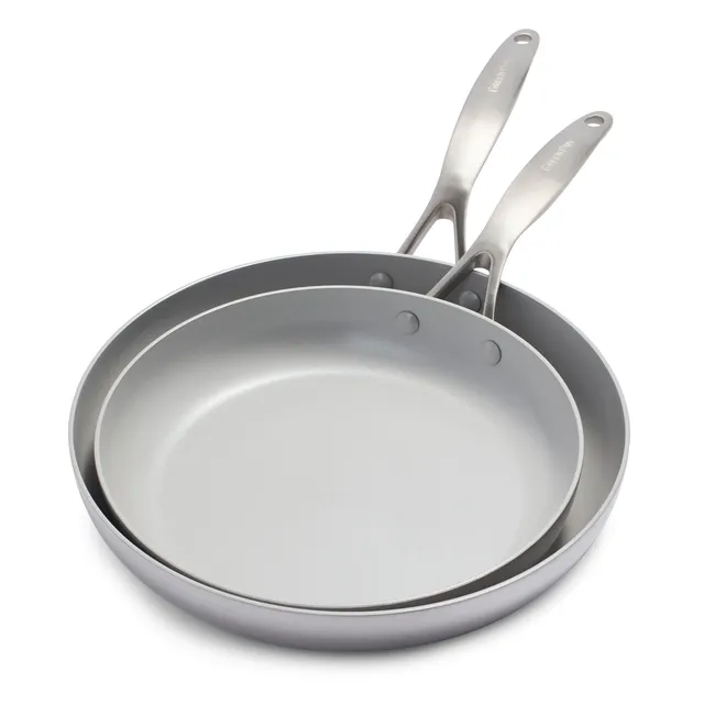 greenpan-venice-pro-set-2-padelle-in-acciaio-inox-tri-ply-26-e-30-cm-antiaderent image 1