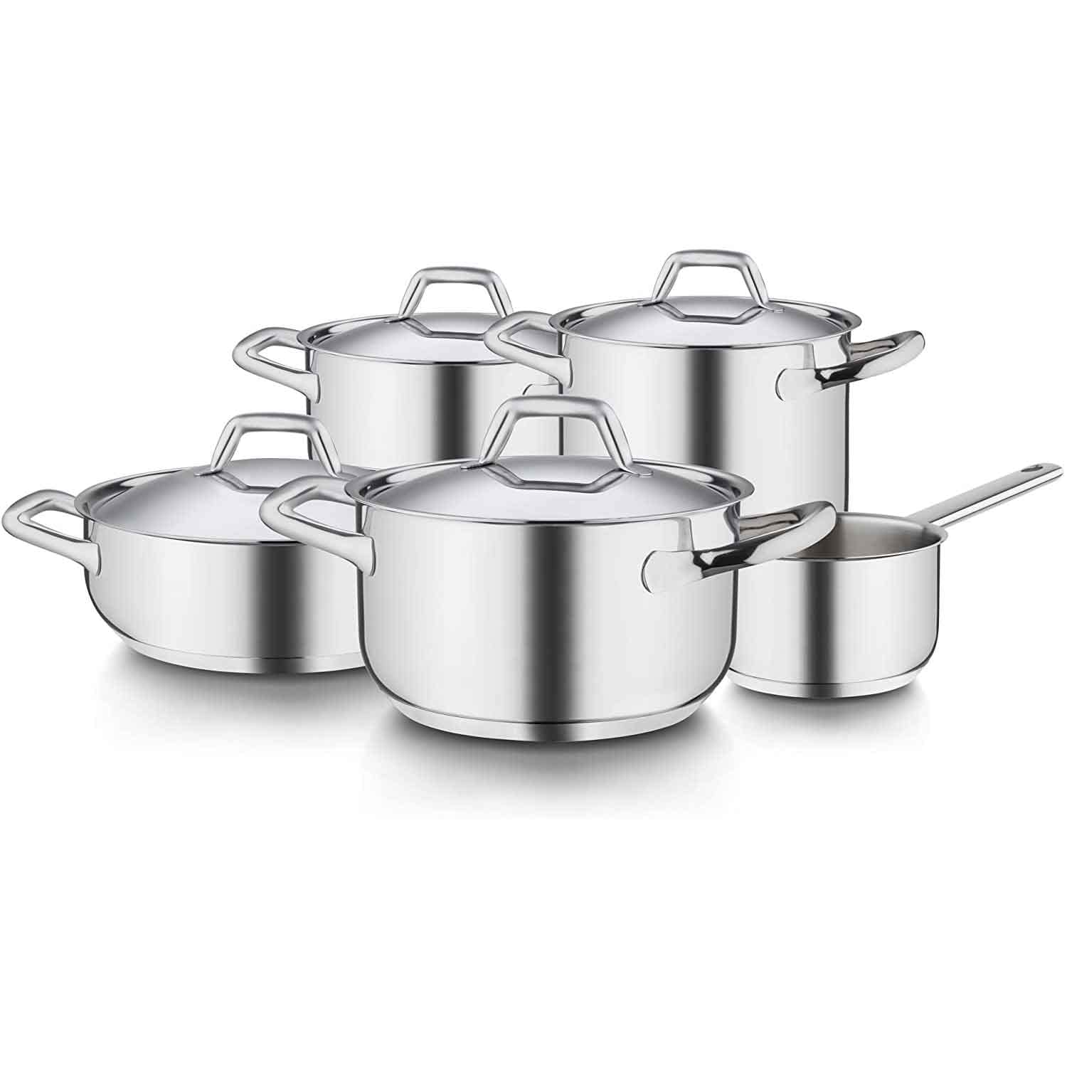 barazzoni-chef-line-batteria-9-pezzi-acciaio-inox-18-10-triplo-fondo-induzione-g image 1