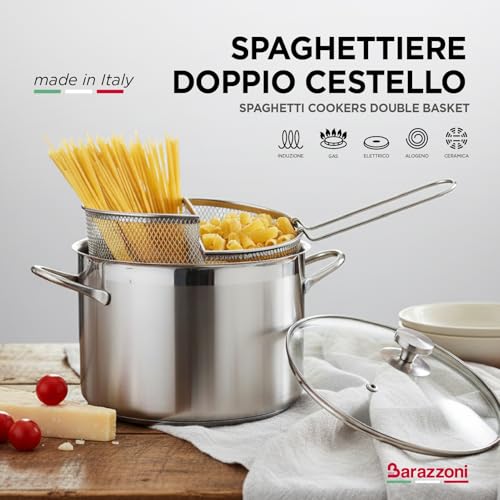 barazzoni-spaghettiere-doppio-cestello-24-cm-7-25-lt-acciaio-inox-18-10-triplo-f image 8