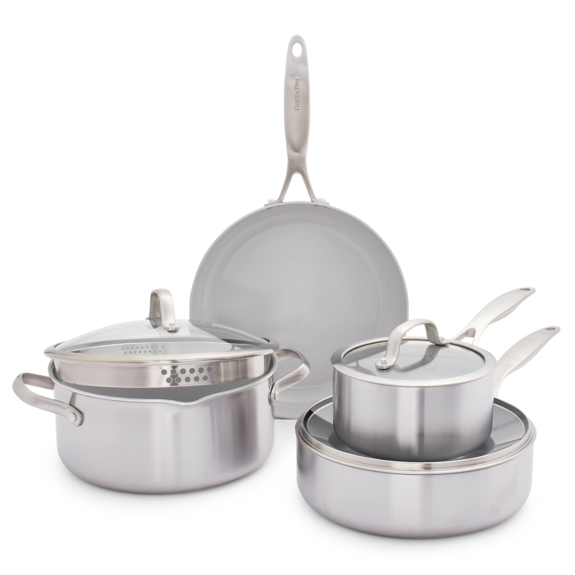 greenpan-venice-pro-set-di-pentole-e-padelle-tri-ply-4-pezzi-in-acciaio-inox-con image 1