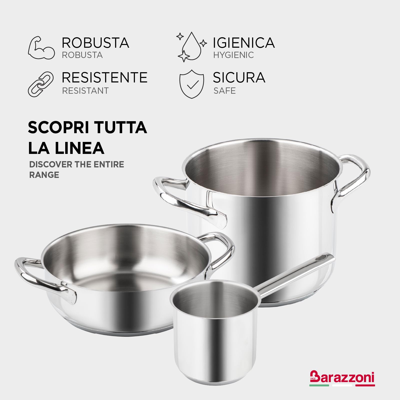barazzoni-chef-line-casseruola-2-manici-22-cm-3-8-litri-acciaio-inox-18-10-tripl image 7