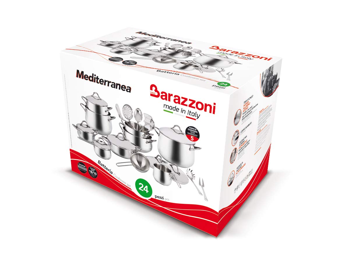 barazzoni-batteria-mediterranea-24-pezzi-in-acciaio-inox-18-10-made-in-italy-tri image 8