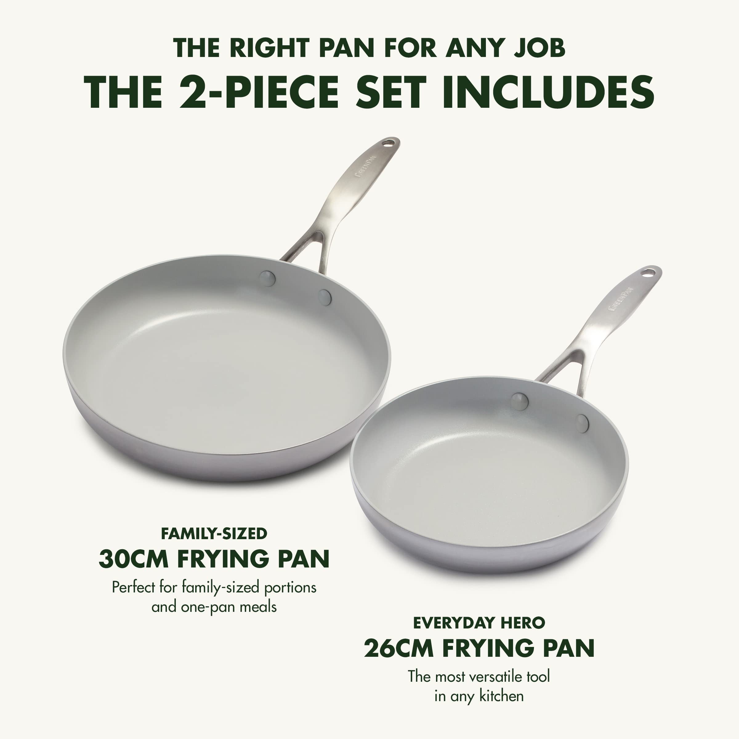 greenpan-venice-pro-set-2-padelle-in-acciaio-inox-tri-ply-26-e-30-cm-antiaderent image 5