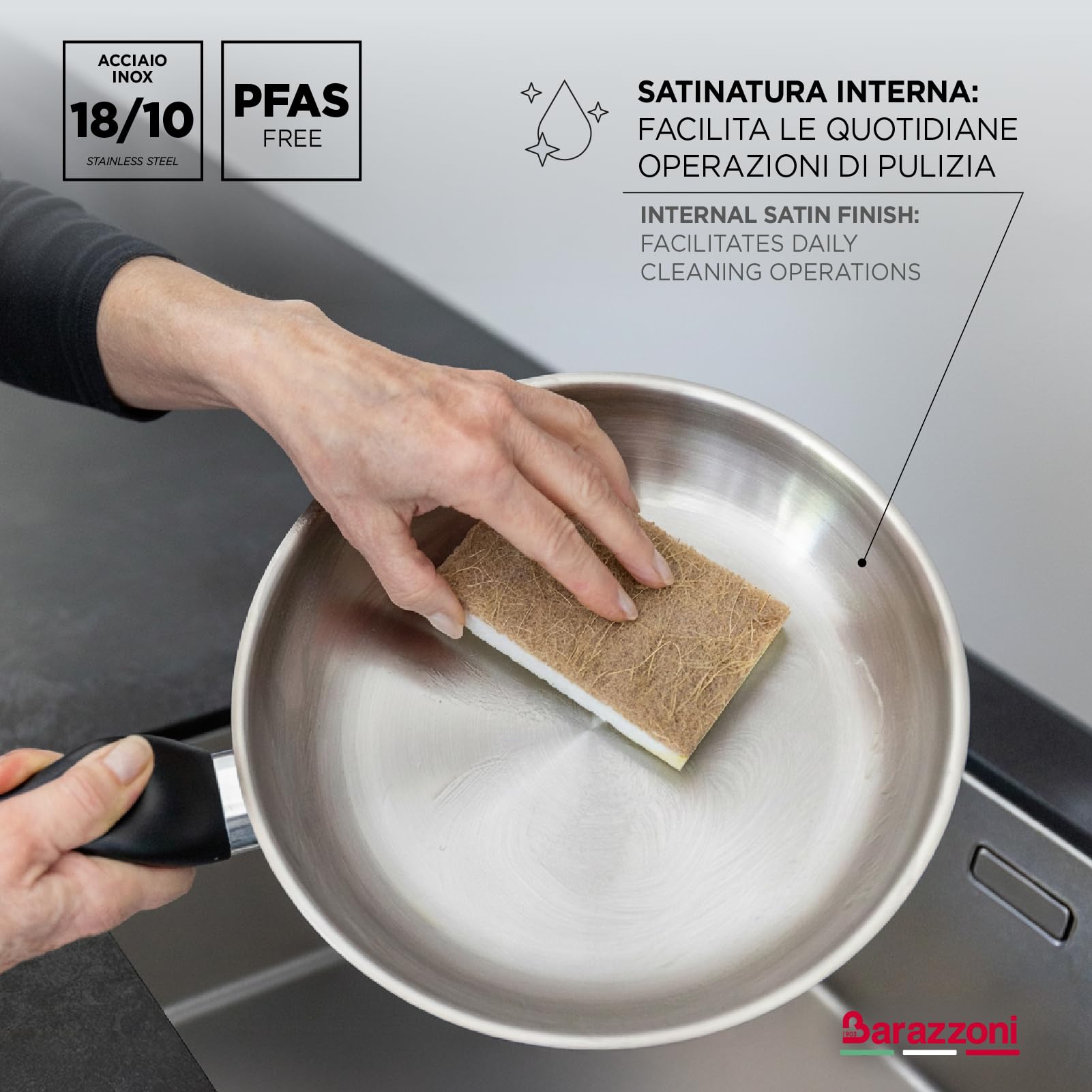 barazzoni-le-inoxidabili-saltapasta-wok-28-cm-in-acciaio-inox-18-10-triplo-fondo image 5