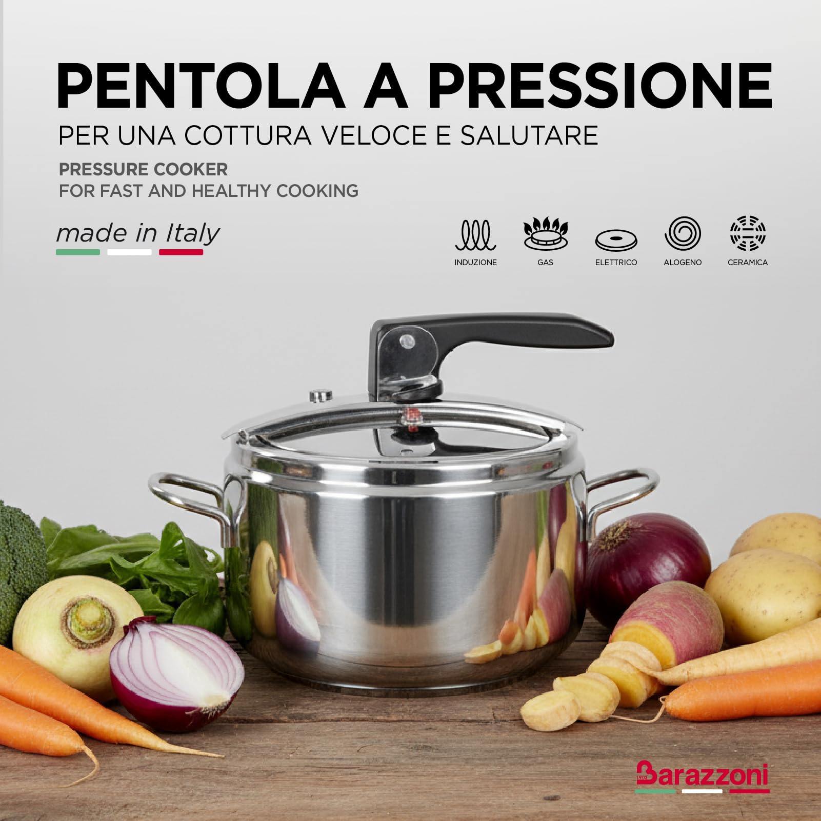 barazzoni-basic-pentola-a-pressione-5-litri-22-cm-in-acciaio-inox-18-10-con-bloc image 2