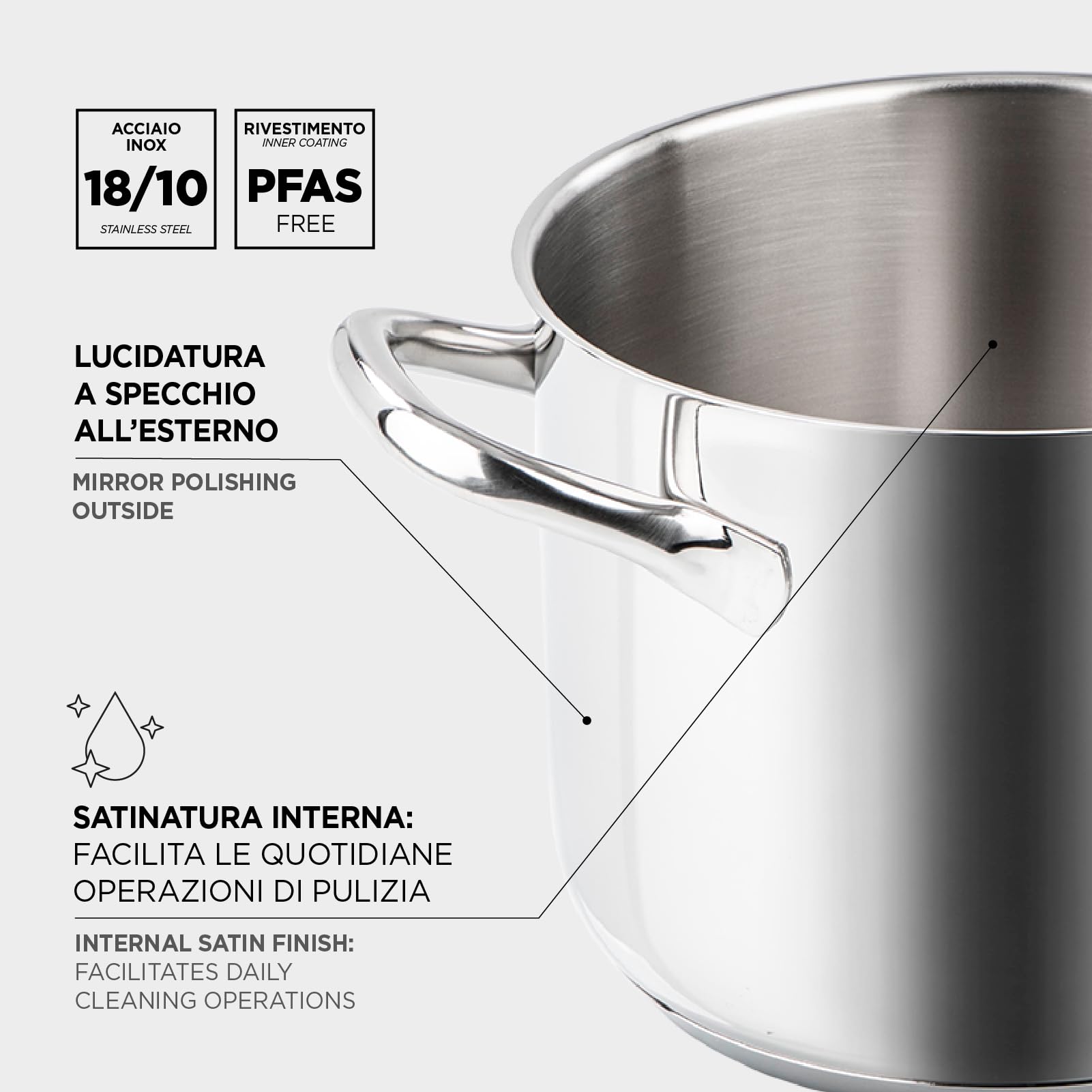 barazzoni-chef-line-casseruola-2-manici-22-cm-3-8-litri-acciaio-inox-18-10-tripl image 6