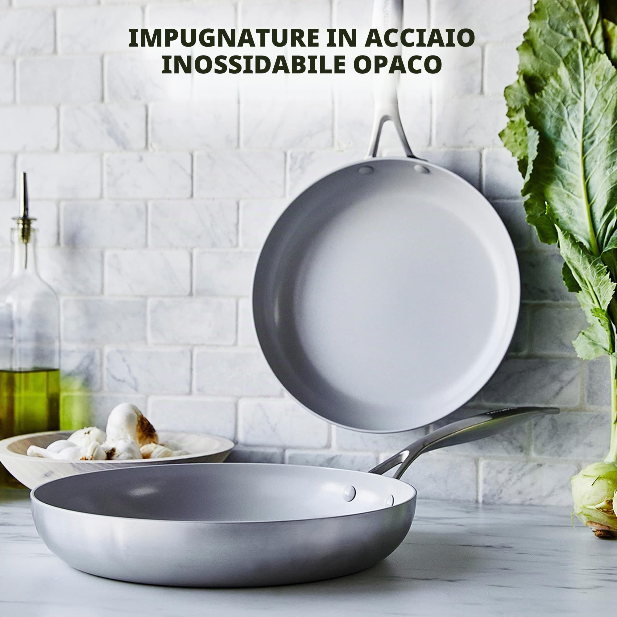greenpan-venice-pro-set-2-padelle-in-acciaio-inox-tri-ply-26-e-30-cm-antiaderent image 7