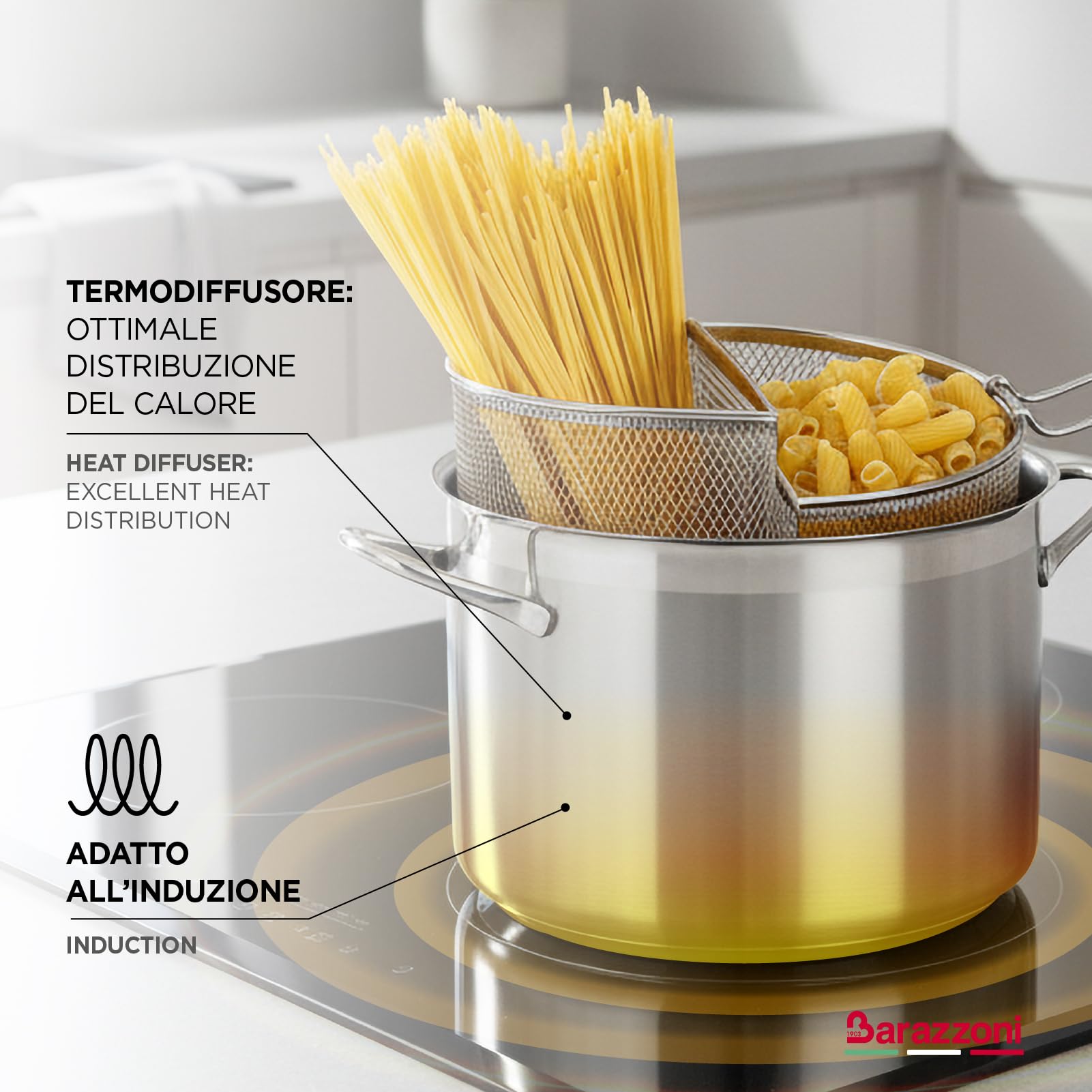 barazzoni-spaghettiere-doppio-cestello-24-cm-7-25-lt-acciaio-inox-18-10-triplo-f image 4