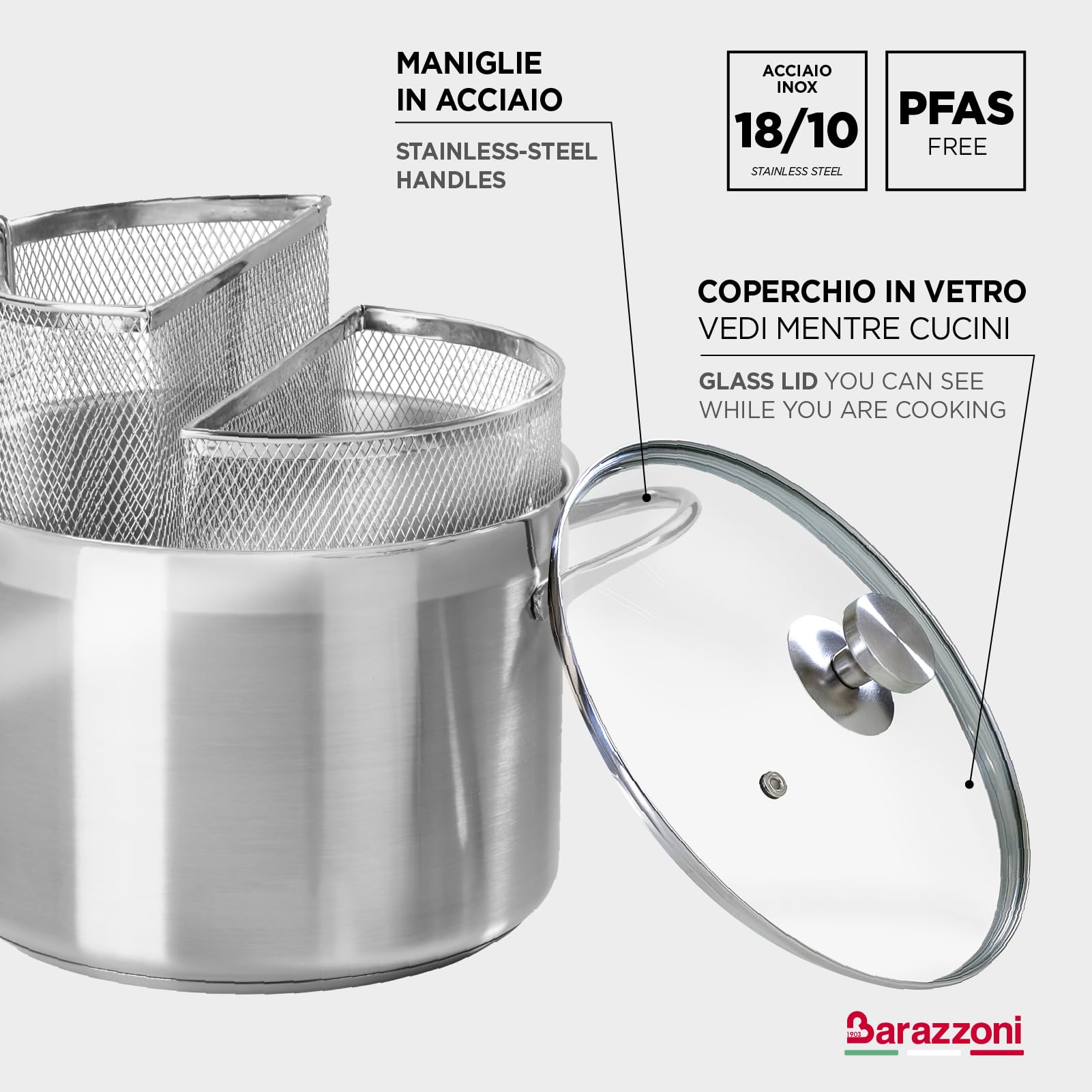 barazzoni-spaghettiere-doppio-cestello-24-cm-7-25-lt-acciaio-inox-18-10-triplo-f image 5