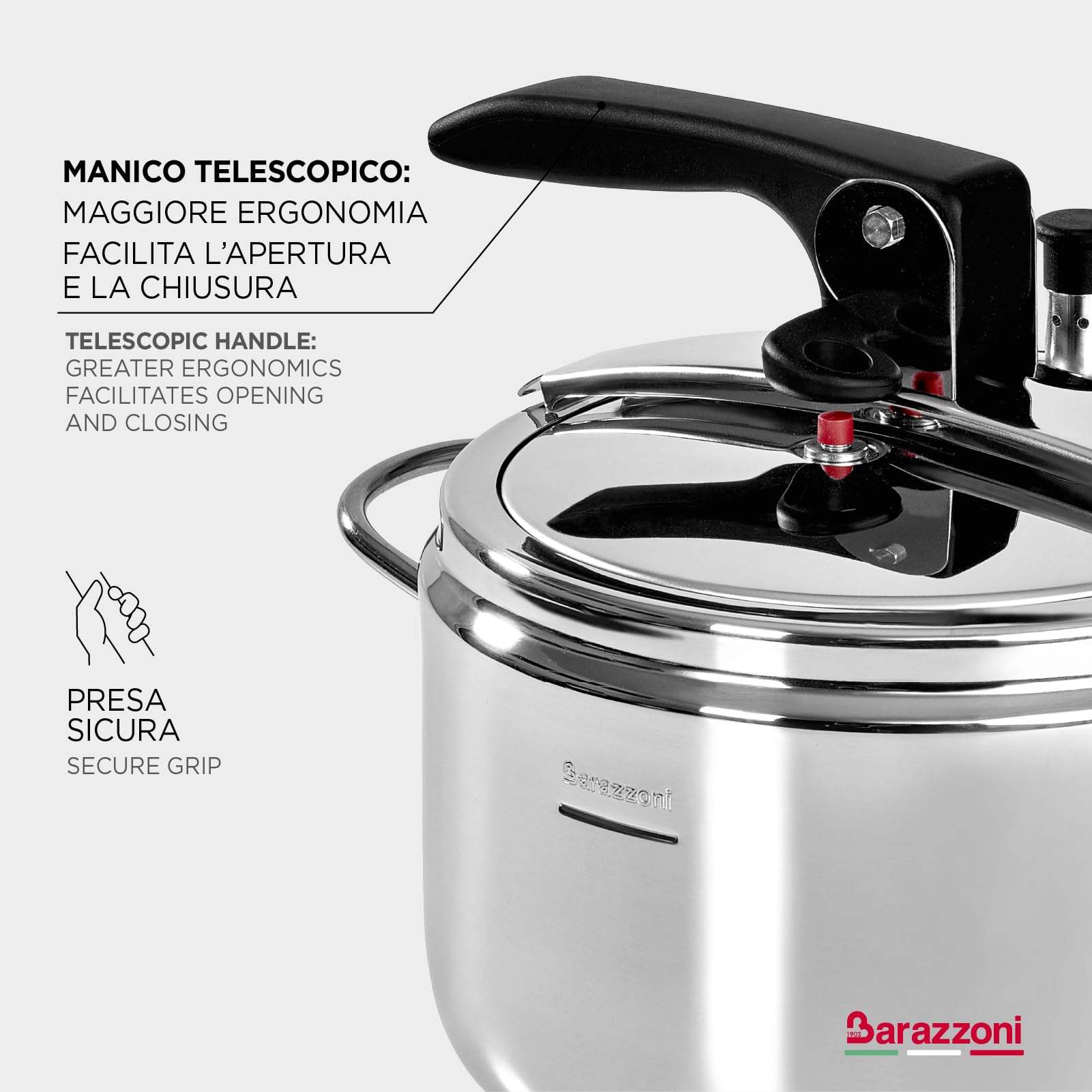 barazzoni-basic-pentola-a-pressione-5-litri-22-cm-in-acciaio-inox-18-10-con-bloc image 5