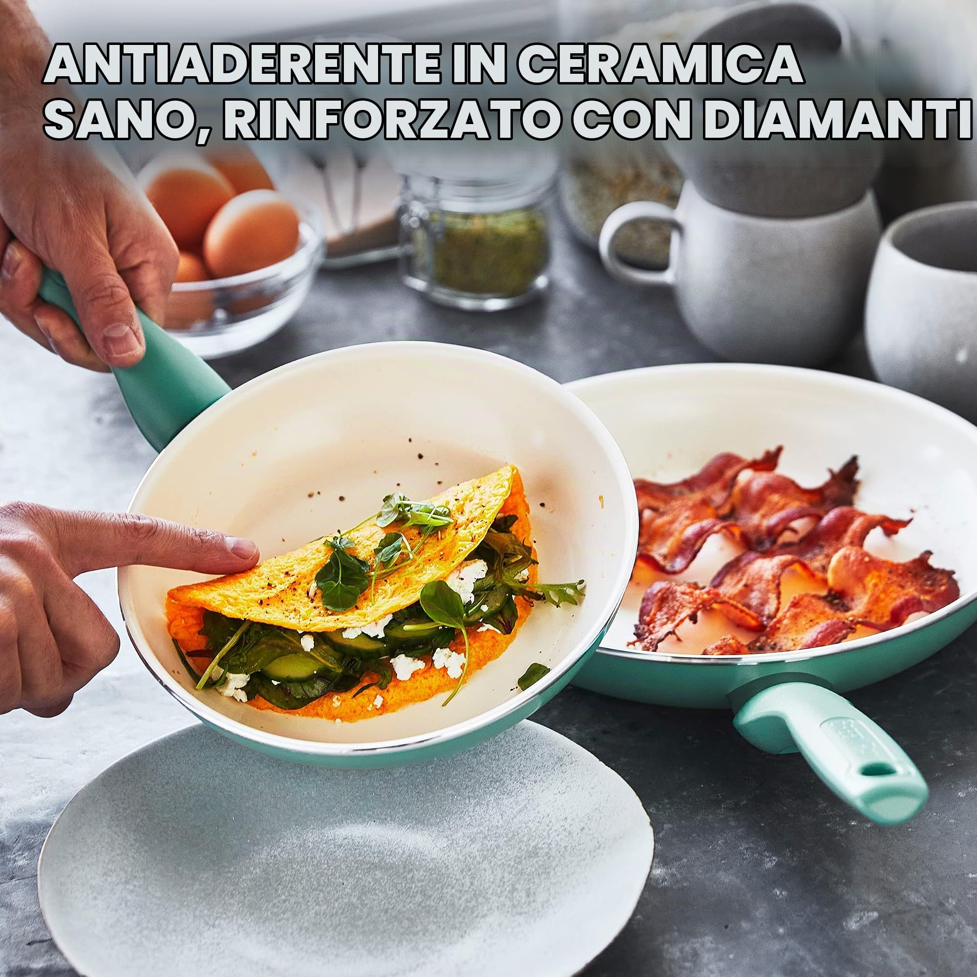 greenpan-rio-set-2-padelle-20-e-26-cm-antiaderente-ceramico-senza-pfas-alluminio image 2