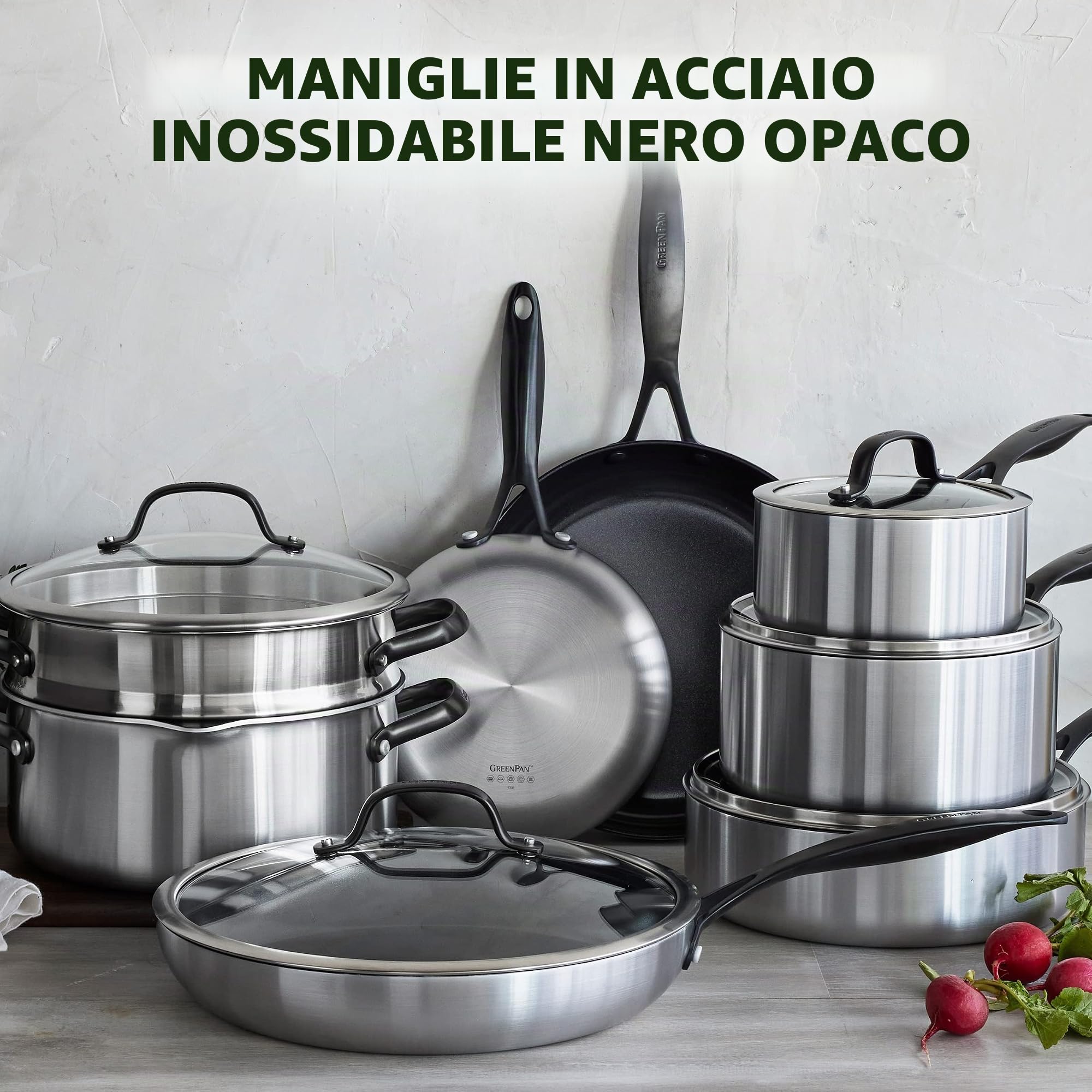 greenpan-venice-pro-noir-tri-ply-set-pentole-e-padelle-in-acciaio-inox-multistra image 7