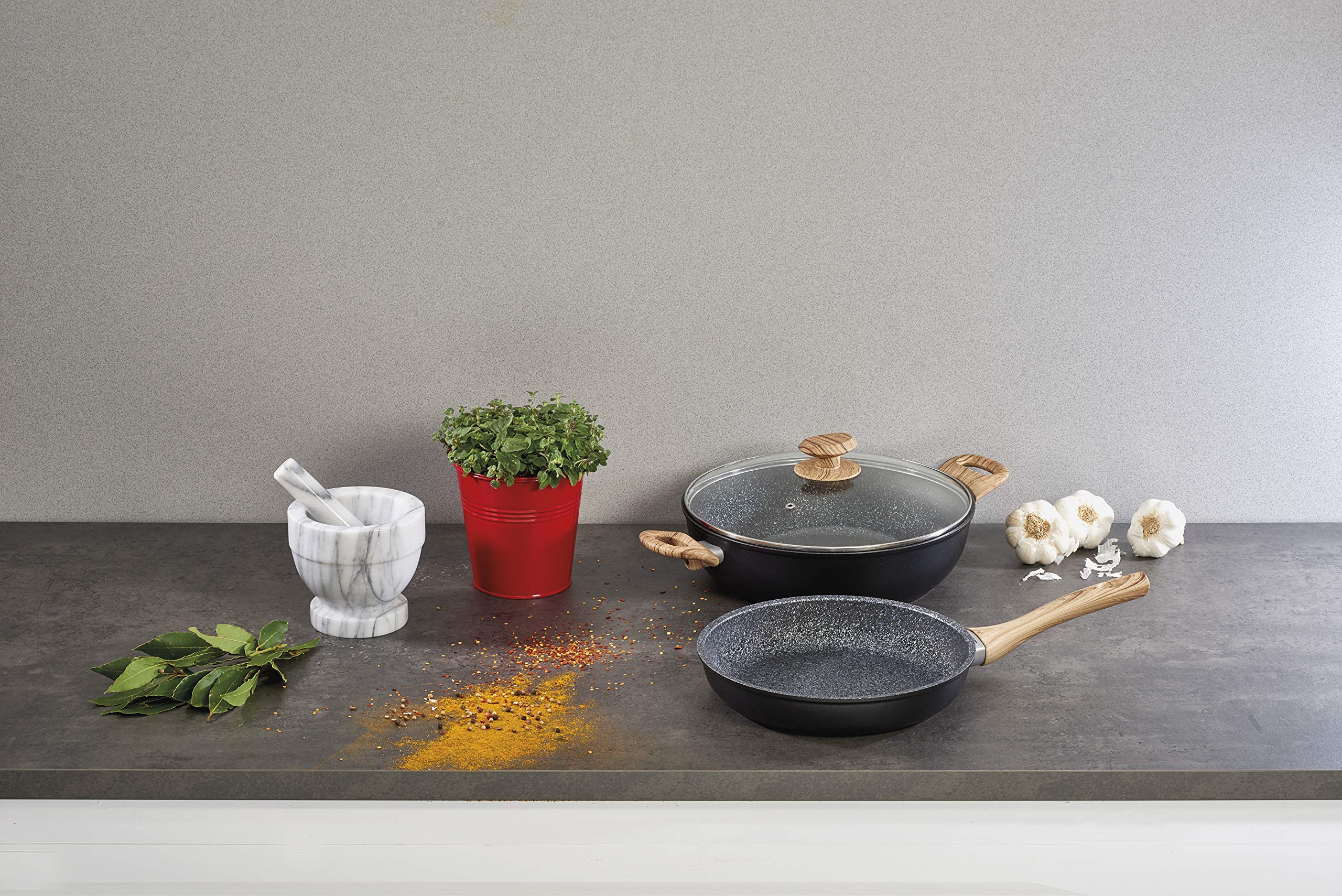 barazzoni-granitica-extra-induction-padella-20-cm-manico-eco-legno-rovere-rivest image 4