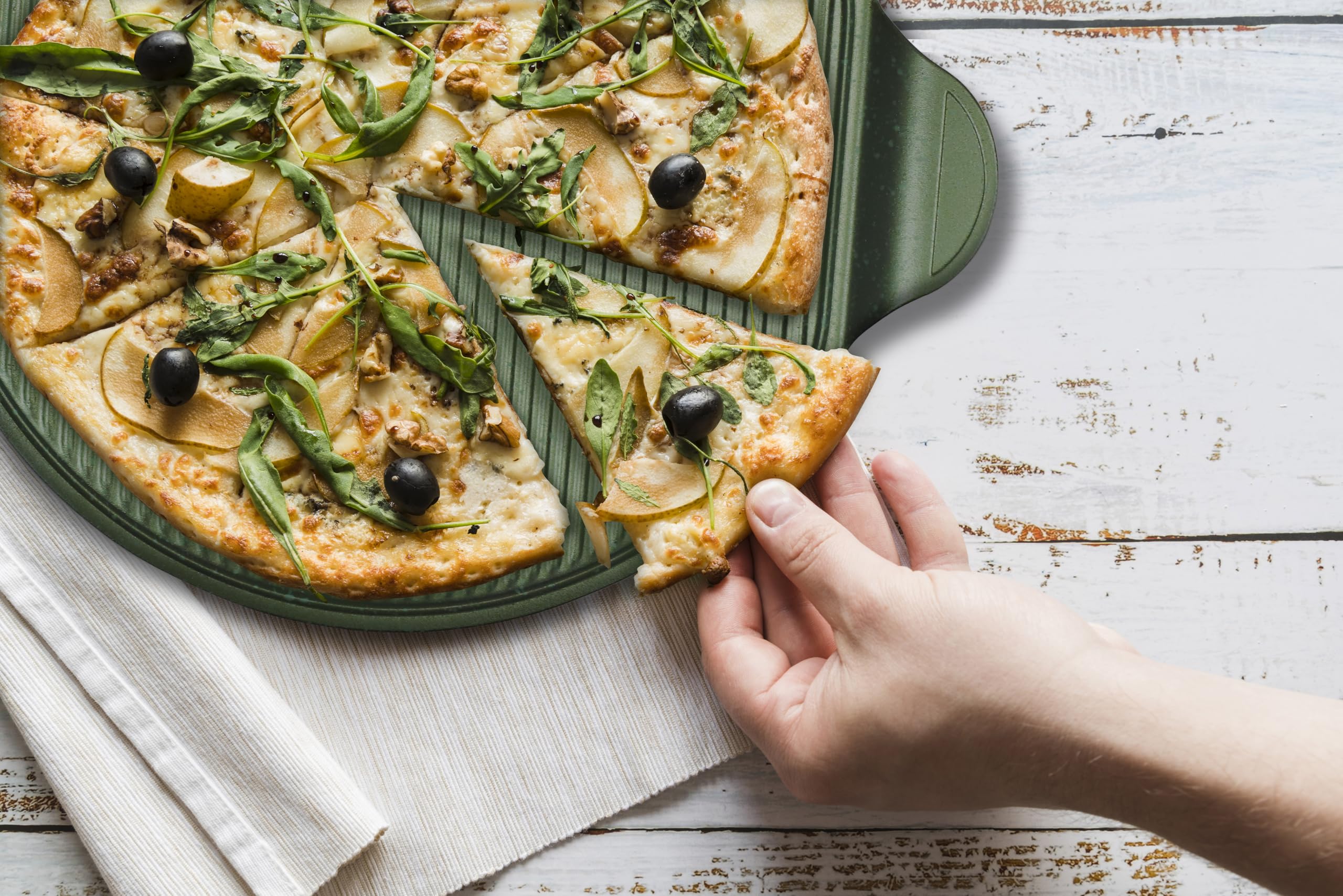 risoli-dr-green-non-solo-pizza-40x34-cm-piastra-in-alluminio-antiaderente-ecolog image 2